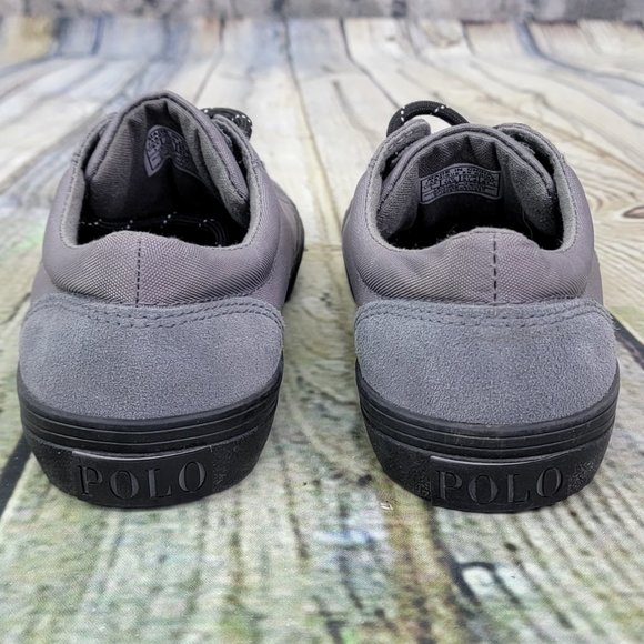 Polo Ralph Lauren Brayden Sneakers Boys Size 1 Gray Athletic Designer Shoes - Picture 5 of 9